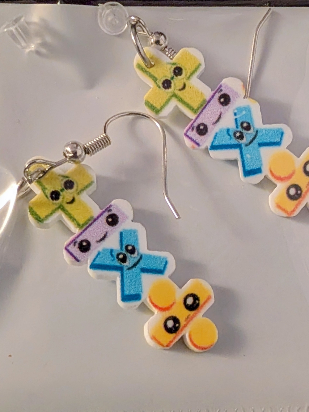 Colorful Cross Stack Dangle Earrings